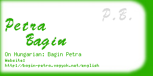 petra bagin business card
